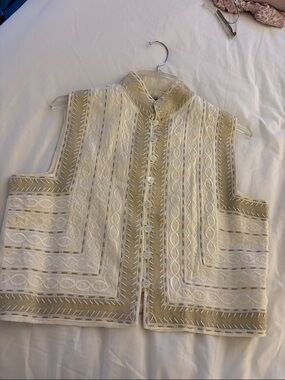 YL by Yair Cream Shirt Vest with Black Label